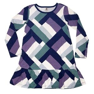 TEA COLLECTION Long Sleeve geometric Print Swing Dress Girls Size 8